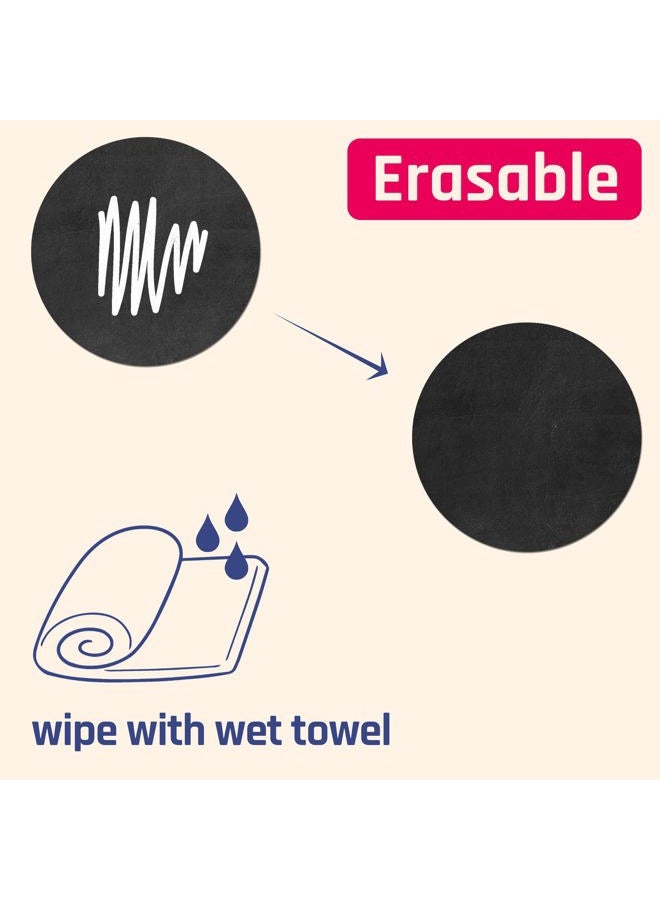 TownStix عبوة 50، ملصقات لوحات الطباشير، قابلة للمسح وإعادة الاستخدام - تصميم سحابة، 6" × 4" - Image 4